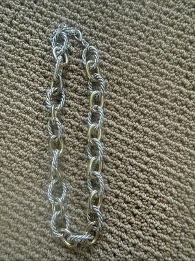 Yurman-style two-tone adjustable length choker necklace.